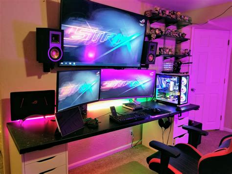 RGB is still cool right? | Gaming room setup, Gamer room, Room setup