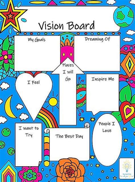 Vision Board Poster Kit - Kennedy | Blue Spirit Kids | Kids vision ...