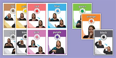 Printable Color Signs ASL Flash Cards for Kids | Twinkl USA