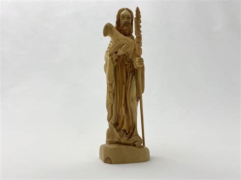 The Good Shepherd Statue - Bethlehem Wood Carving