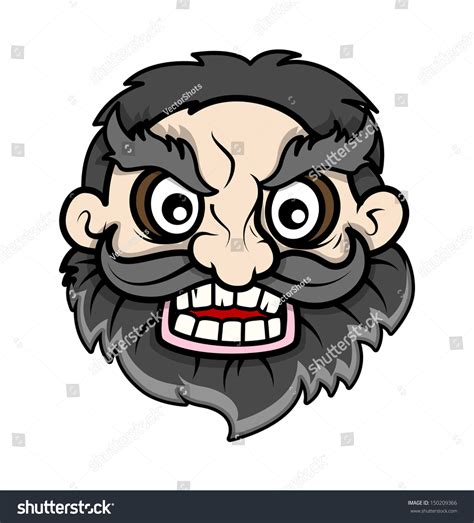 Evil Beard Face Vector Cartoon Illustration Stock Vector (Royalty Free ...