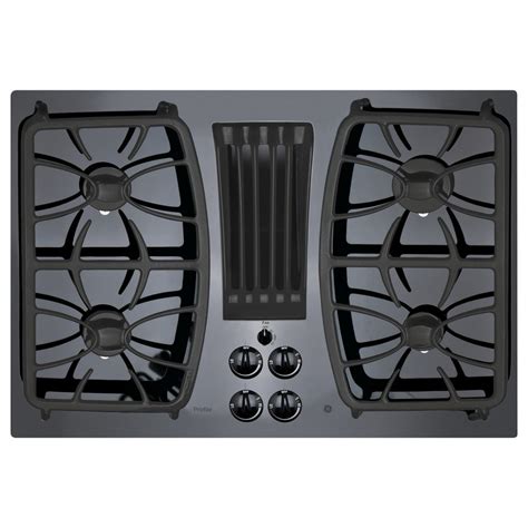 GE Profile 30-in Black Gas Cooktop with Downdraft Exhaust (Common: 30 ...