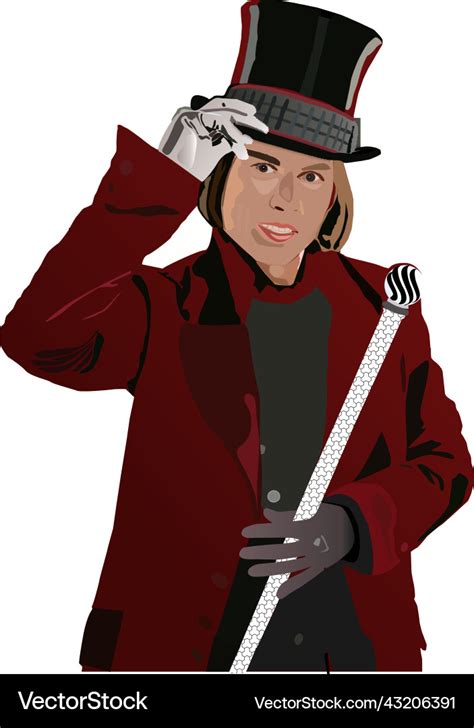 Willy wonka character portrait image Royalty Free Vector