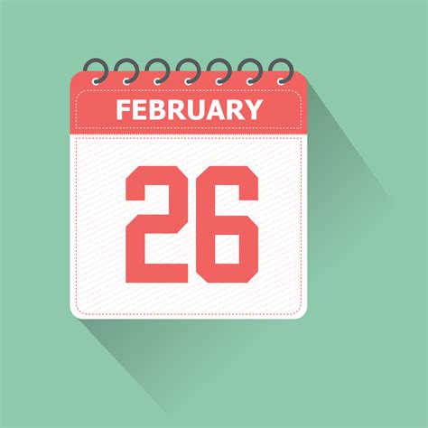 February 26 Calendar Daily Icon, Date, Month 26126208 Vector Art at ...