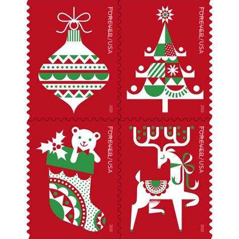 USPS Holiday FOREVER Postage Stamps, Book Of 20 Stamps | OfficeSupply.com