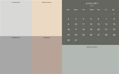 2022 Desktop Organizer Wallpaper - Custom Colors/Categories