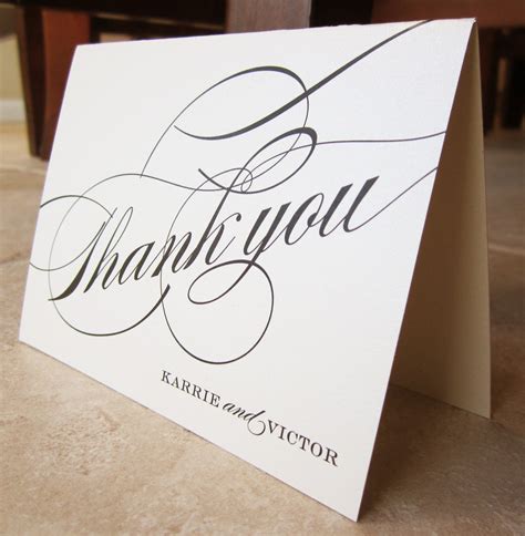 Formal Script Personalized Thank You Wedding or Couples Note Card - Etsy