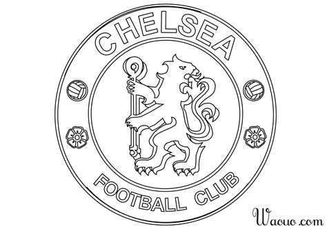 Coloriage logo Chelsea football à imprimer et colorier