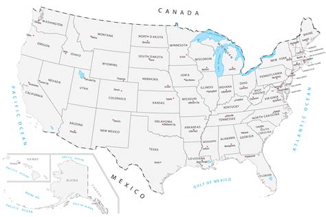 Printable United States Map With Capitals - Evita Catlaina