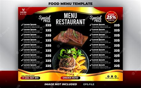 Premium Vector | BLACK LUXURY FOOD MENU TEMPLATE RESTAURANT