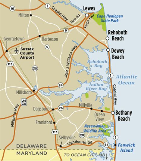 Map of Bethany Beach, DE - Visit Delaware Beaches | Rehoboth, Bethany ...