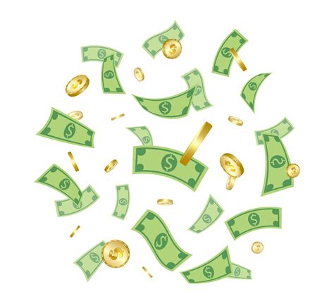 Money falling from above isolated on white background. 363466 Vector ...