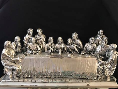 "Last Supper" sculpture - Silverplate - Italy - Early 20th century ...