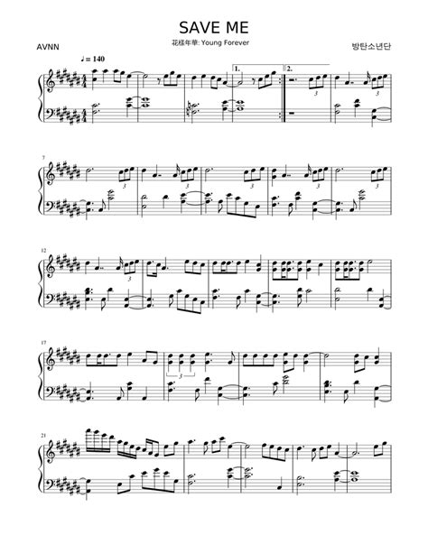 SAVE ME Sheet music for Piano | Download free in PDF or MIDI ...