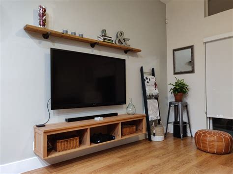 Beautiful Floating Shelves Above Tv Diy Bookshelf Wall