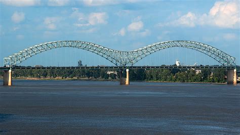 HD wallpaper: Memphis Bridge Across The Mississippi River, water, steel ...