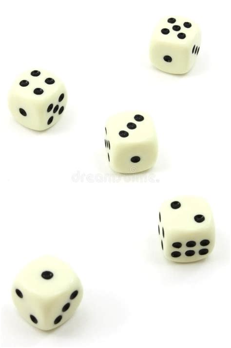 Five White Dice, One To Five Stock Photo - Image of profit, chance ...