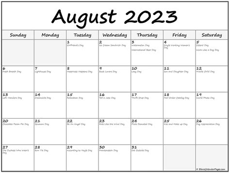 August 2023 Calendar National Days - Get Calendar 2023 Update