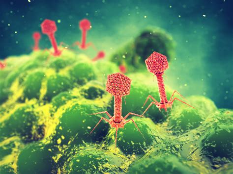 Bacteriophage,Viruses,Attacking,Bacteria,,Infectious,Disease,,3d ...