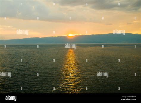 Lake Ohrid Sunset - Macedonia Stock Photo - Alamy