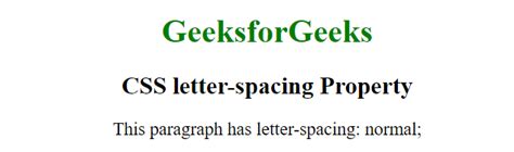 CSS letter-spacing Property - GeeksforGeeks