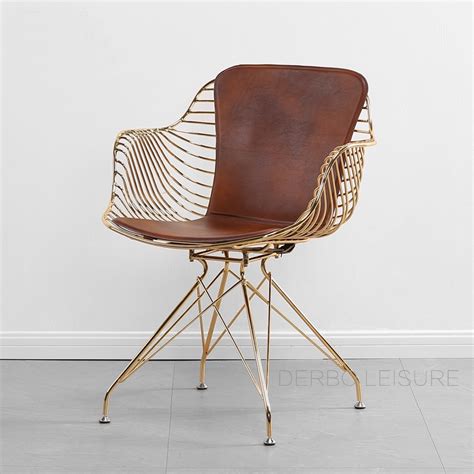 Fashion popular Classic Modern Design Loft Metal Wire Chair, Padded ...