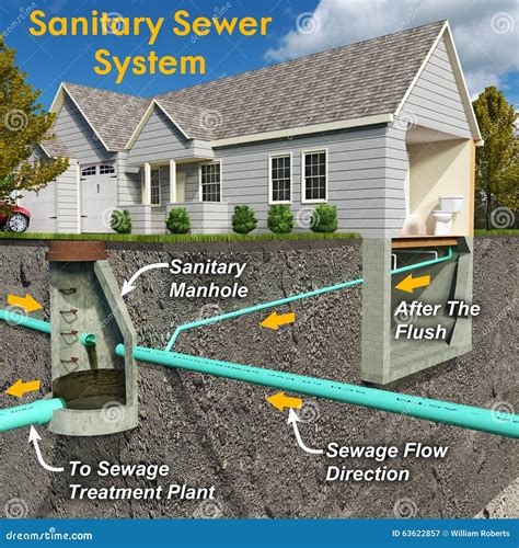 Sanitary System Diagram With Text Stock Illustration - Image: 63622857