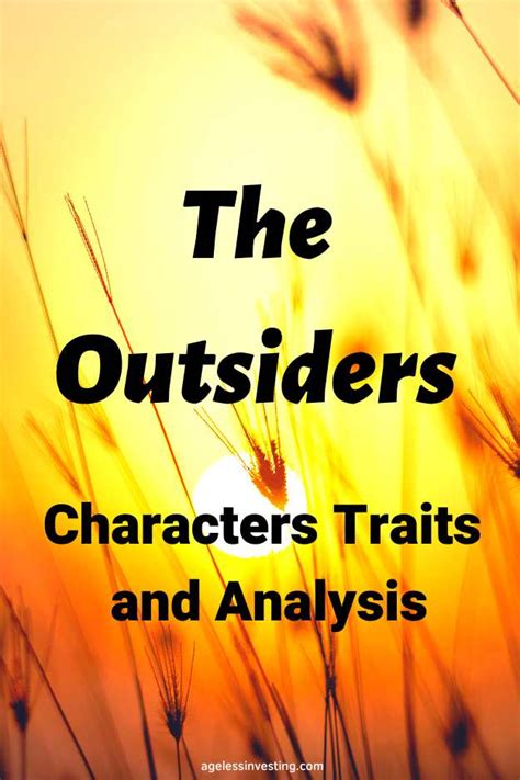 The Outsiders Characters List: Character Traits and Analysis | Ageless ...