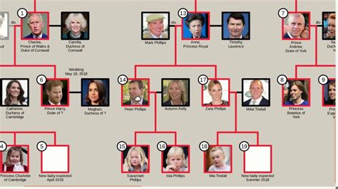 Line of Succession to the British Throne (Top 25 individuals + more ...