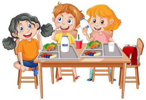 Free Vector | Cheerful Kids Enjoying Mealtime