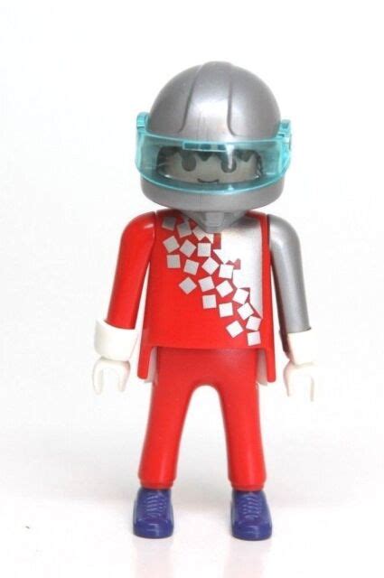 Playmobil Figure Winter Sports Olympic Bobsledder Helmet Red Suit RARE ...