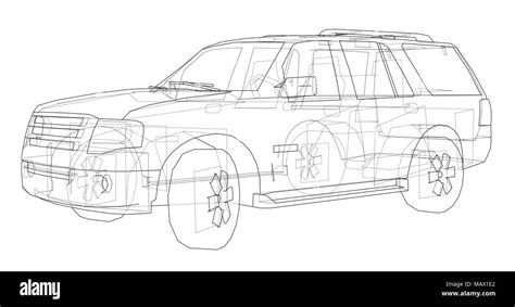 Car SUV drawing outline Stock Photo - Alamy