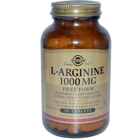 L-Arginine 1000mg 90 Tablets - Solgar - Online Supplement Store ...