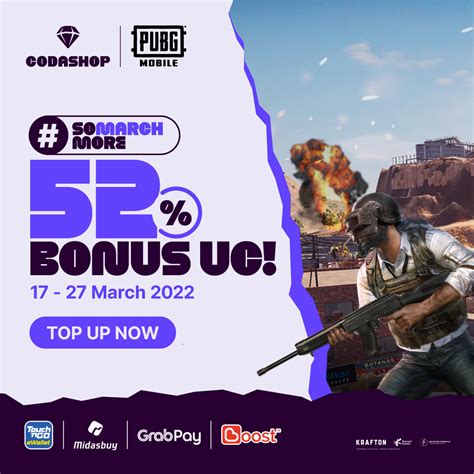 Get Up To 52% BONUS PUBG Mobile UC With Codashop | Codashop Blog MY