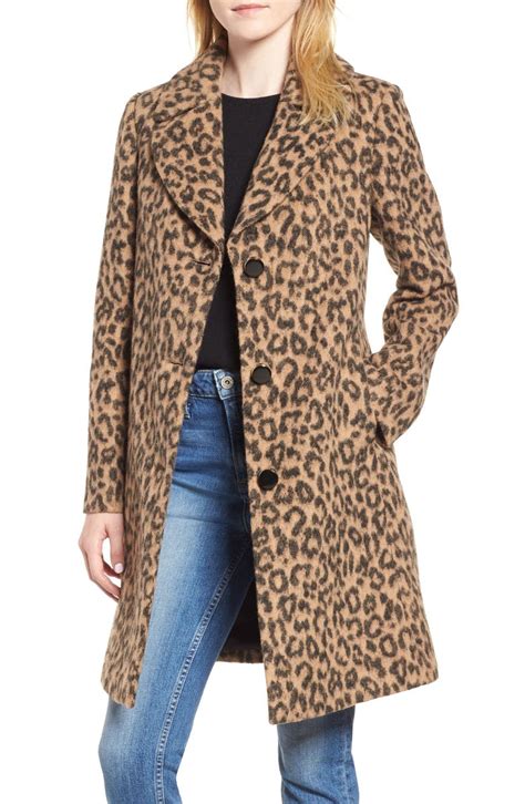 kate spade new york leopard print wool blend coat | Nordstrom