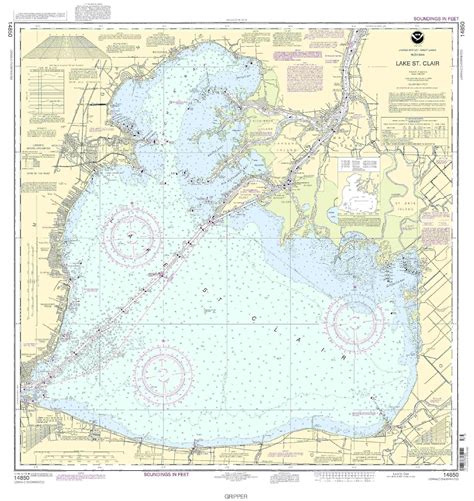 NOAA Chart Lake St. Clair 54th Edition 14850 | eBay