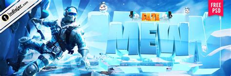 Free Fortnite Winter/Christmas Game Banner Photoshop Template - Indiater