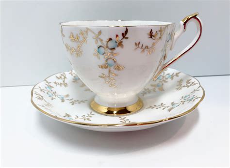 Crown Tea Cup and Saucer, English Bone China Cups, Floral Teacups ...