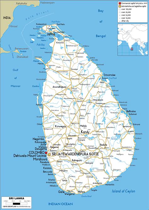 Sri Lanka Map (Road) - Worldometer