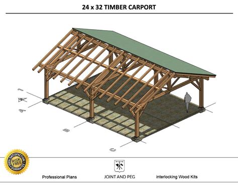 24x32 Timber Frame Carport Plan