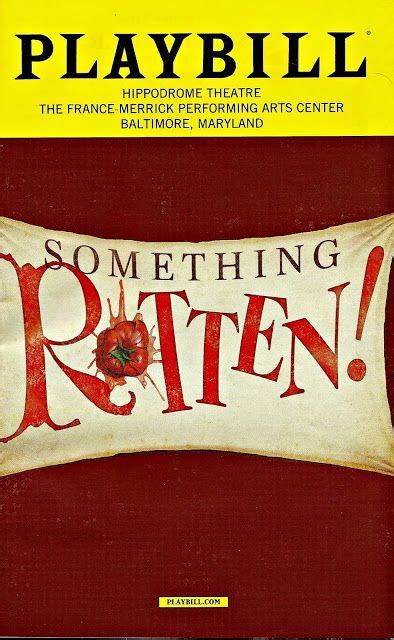 the cover of something rotten playbill, with an apple on it's pillow