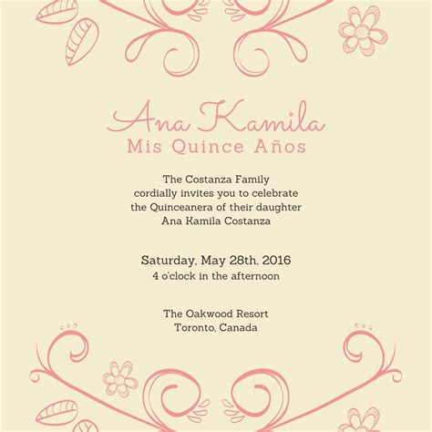 Free Quinceanera Invitation Templates