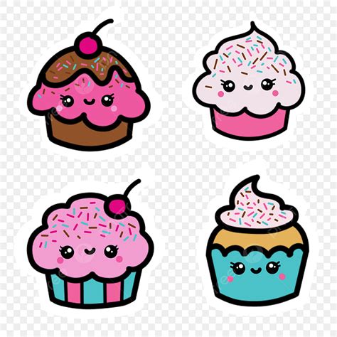 Kawaii Cupcake Clipart Transparent Background, Kawaii Cupcake Sticker ...