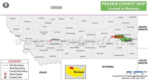 Prairie County Map, Montana