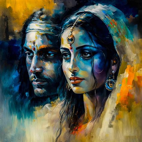 Premium Photo | Indian king and queen old painting generative ai artwork