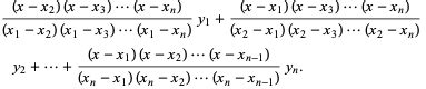 Lagrange Interpolating Polynomial -- from Wolfram MathWorld