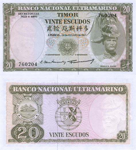 Banknote World Educational > Timor > Timor 20 Escudos Banknote, 1967, P-26a