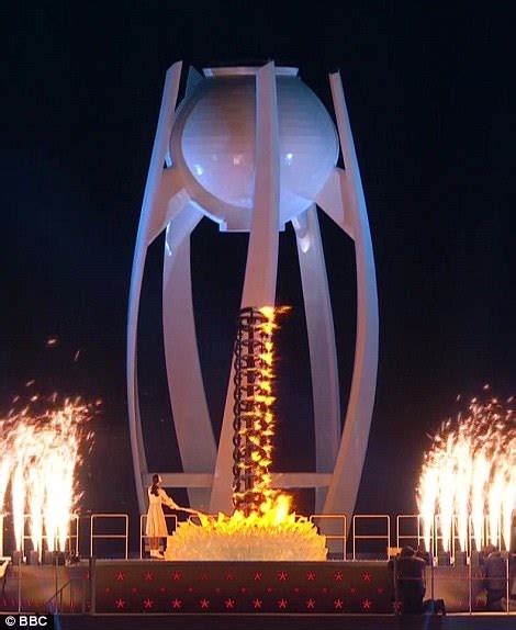 Olympic torch lighting ceremony looks phallic | Daily Mail Online