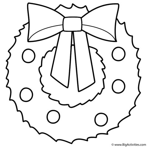 Christmas Wreath - Coloring Page (Christmas)