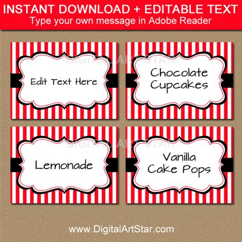 Food Label Template - Red and White Editable Labels | Food labels ...